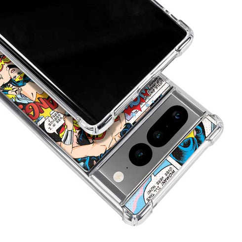 DC Comics Wonder Woman Comic Blast Google Pixel 7 Pro Clear Case